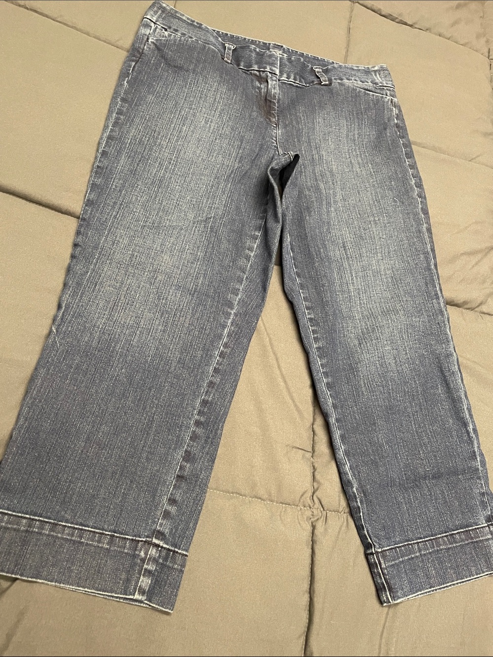 Ann Taylor Washed Blue Cropped Straight Jeans M5